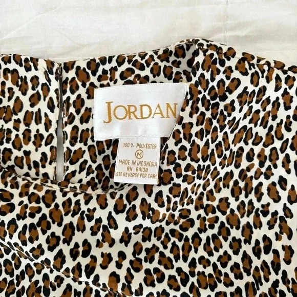 Vintage Leopard Cheetah Animal Print Boxy Oversized Fit Blouse Top Size Medium - Picture 3 of 4